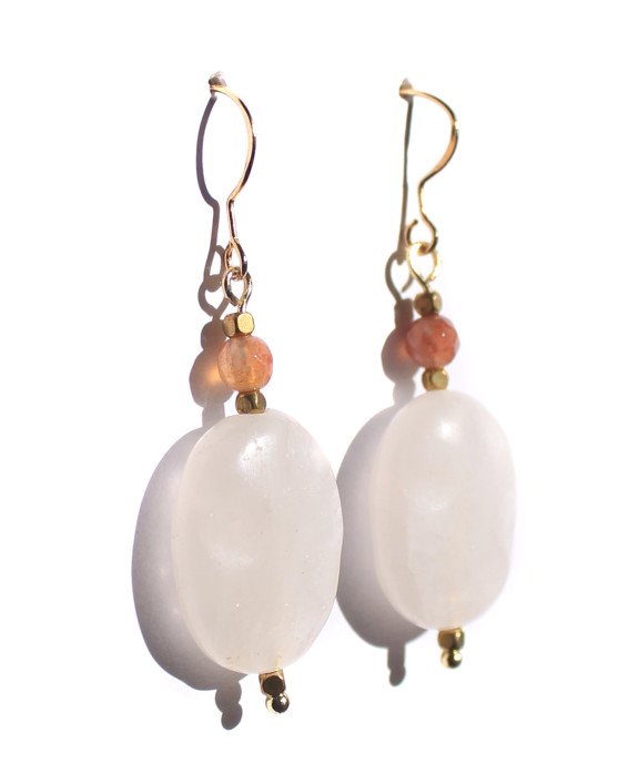 White Agate Earrings – Handmade Boho Jewelry | Cirque de Jari