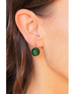 Round Shape Jade Earrings - Cirque de Jari