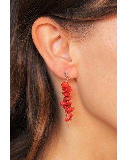 Corail rouge - Boucles d'oreilles Cirque de Jari