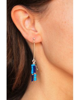 Boucles d'oreilles Argent Bleu