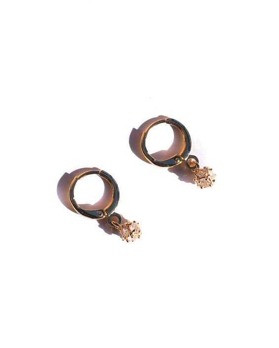 Pendientes Chapados en Oro con Cristal -  Cirque de Jari