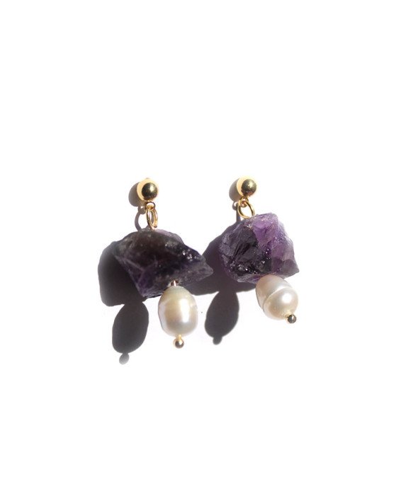 Pendientes  Ametista Perla