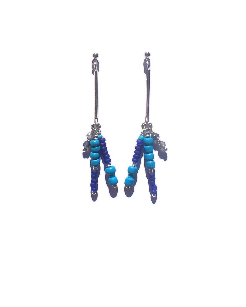 Boucles d'oreilles Argent Bleu