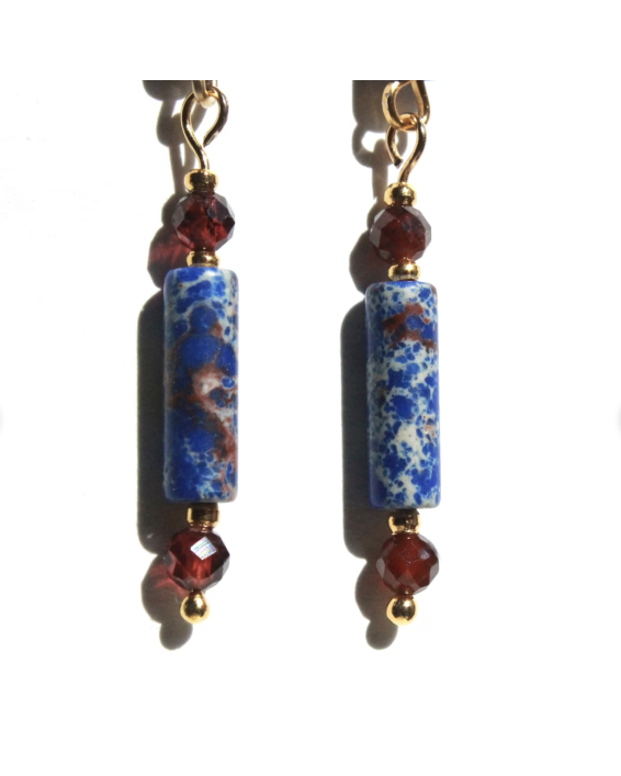 Pendientes Doble Lapiz Lazuli
