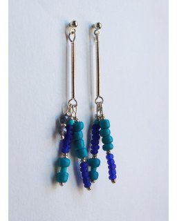 Boucles d'oreilles Argent Bleu