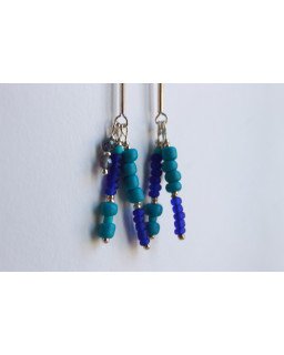 Boucles d'oreilles Argent Bleu