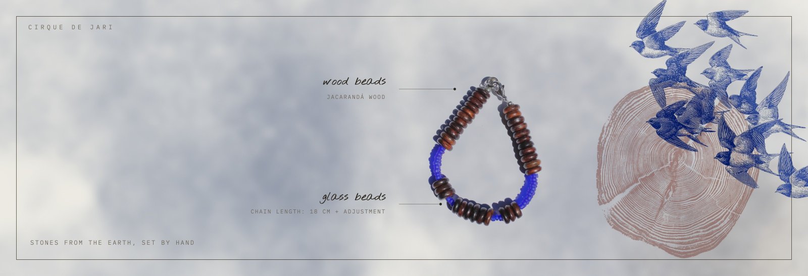 Blue Wood Bracelet