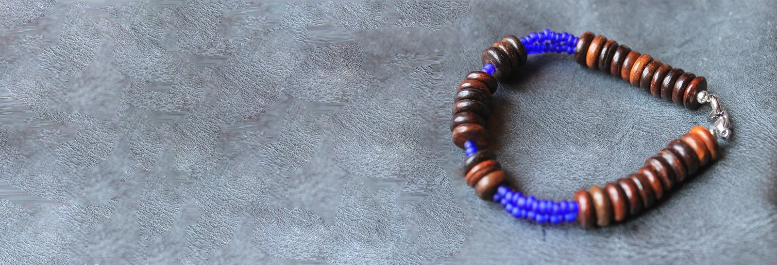 Blue Wood Bracelet