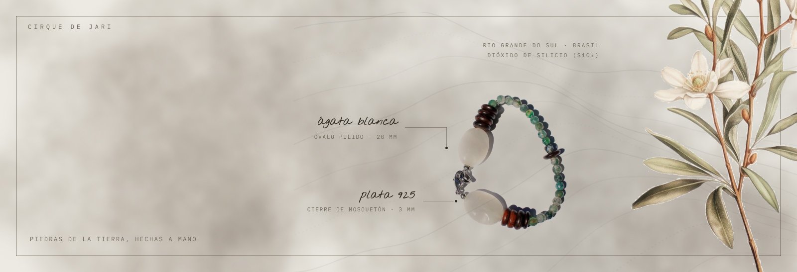 Pulsera Agata Blanca y Verde